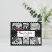 Carte Postale Faire-part Photo de points noirs et blancs Enregistrer la car (Debout devant)