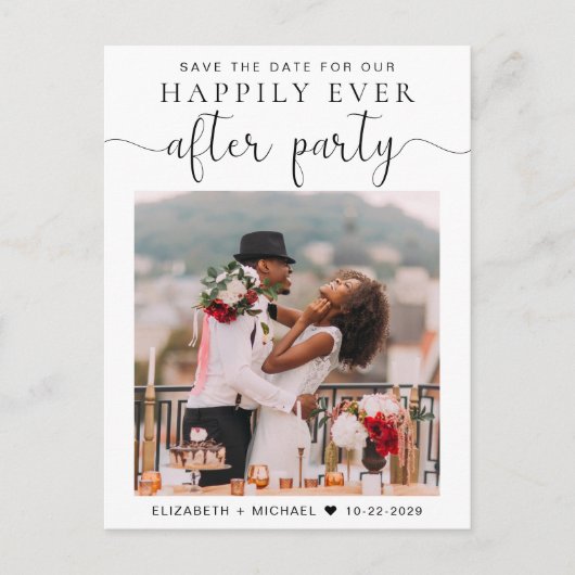 Carte Postale Faire-part Photo de réception de mariage Code QR Enregistrer  (Devant)