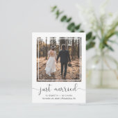 Carte Postale Faire-part Photo de réception de mariage des jeunes mariés (Debout devant)