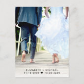 Carte Postale Faire-part Photo de réception de mariage Enregistrez la date (Devant)