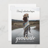 Carte Postale Faire-part Photo de remise des diplômes rustique promotion 20 (Devant / Derrière)