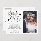 Carte Postale Faire-part Photo de report de mariage changement de date nouv (Devant / Derrière)