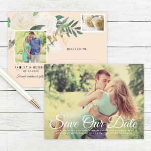 Carte Postale Faire-part Photo de sauvegarde de date florale