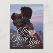 Carte Postale Faire-part Photo de sauvegarde de date pour le Nouvel An (Devant)