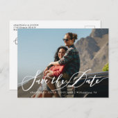 Carte Postale Faire-part Photo De Script Élégante Et Lettrée À La Main Enre (Devant / Derrière)