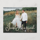 Carte Postale Faire-part Photo de script Mariés de façon décontractée (Devant)