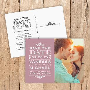 Carte Postale Faire-part Photo de style vintage moderne pour votre faire-pa