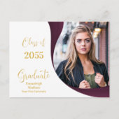 Carte Postale Faire-part Photo de vague blanc/marron pour la remise de dipl (Devant)