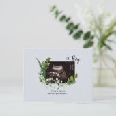 Carte Postale Faire-part Photo d'échographie Oh Boy Blue (Debout devant)