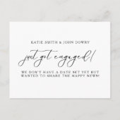 Carte Postale Faire-part Photo d'écriture élégante moderne Elle a dit oui (Dos)