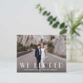 Carte Postale Faire-part Photo d'élopement sophistiqué (Debout devant)