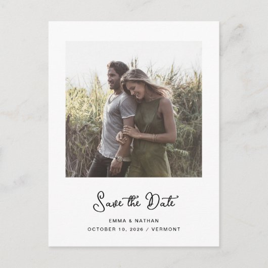 Carte Postale Faire-part Photo douce et lunatique | Code QR Enregistrer La  (Devant)