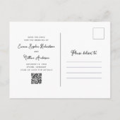 Carte Postale Faire-part Photo doux et fantaisiste | Code QR Enregistrez la (Dos)