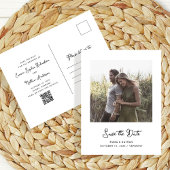 Carte Postale Faire-part Photo doux et fantaisiste | Code QR Enregistrez la