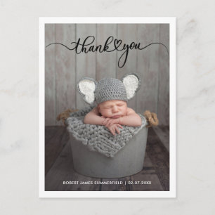 Carte Postale Faire-part Photo du bébé Script Birth