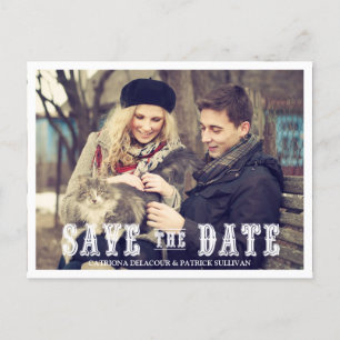 CARTE POSTALE FAIRE-PART PHOTO DU SCRIPT OCCIDENTAL RUSTIQUE ENREGISTRER LA