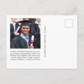 Carte Postale Faire-part Photo élégant violet or diplômé de l'université (Dos)