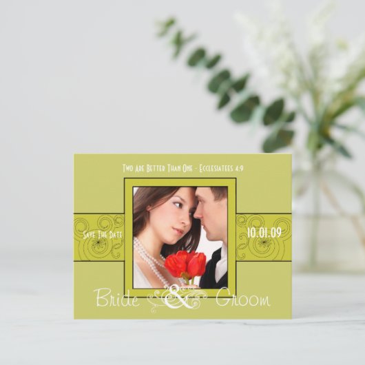 Carte Postale Faire-part Photo Enregistrer la Date (Debout devant)