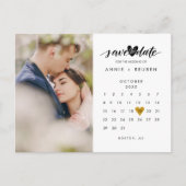 Carte Postale Faire-part Photo Enregistrer la date Calendrier Elegant Gold  (Devant)