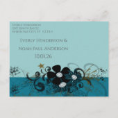 Carte Postale Faire-part Photo Enregistrer la date Photo Turquoise Bleu (Dos)