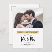 Carte Postale Faire-part Photo Faire Part | Noël à venir Monsieur et Madame (Devant / Derrière)