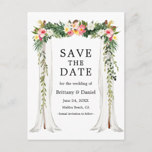 Carte Postale Faire-part Photo florale tropicale de la canopée Mariage