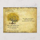 Carte Postale Faire-part Photo Golden Yellow Heart Leaf Tree Enregistrer la (Dos)