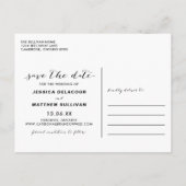 Carte Postale Faire-part Photo manuscrite blanche Enregistrer notre Date II (Dos)