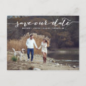 Carte Postale Faire-part Photo manuscrite blanche Enregistrer notre Date II (Devant)