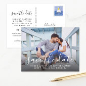 Carte Postale Faire-part Photo manuscrite du Mariage de script Enregistrer