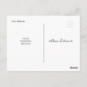 Carte Postale Faire-part photo mariage de mariée et mariée tenda (Dos)