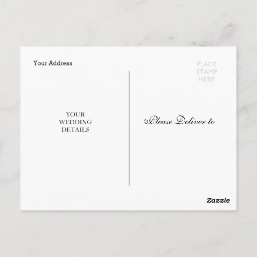 Carte Postale Faire-part photo mariage de mariée et mariée tenda (Dos)