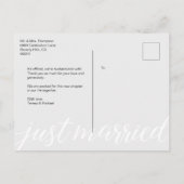 Carte Postale Faire-part Photo Mariage juste marié Script Overlay (Dos)