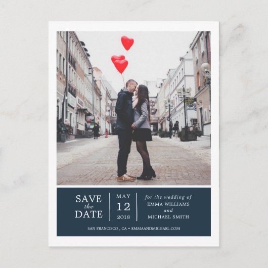 Carte Postale Faire-part Photo marine simple et moderne Enregistrer la date (Devant)