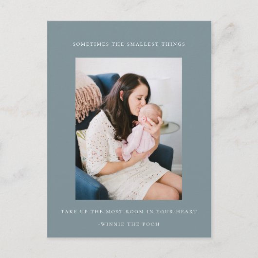 Carte Postale Faire-part photo minimaliste pour bébé (Devant)