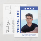 Carte Postale Faire-part PHOTO Modern Simple Graduation Merci Annonce (Devant / Derrière)