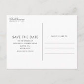 Carte Postale Faire-part Photo moderne Budget Mariage Enregistrer la date (Dos)