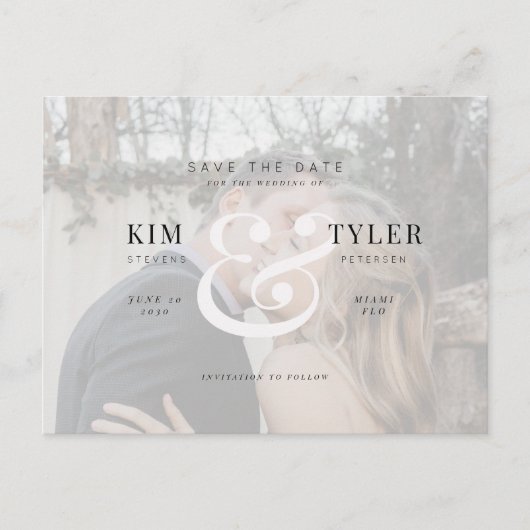 Carte Postale Faire-part Photo moderne élégant QR CODE mariage enregistrer  (Devant)