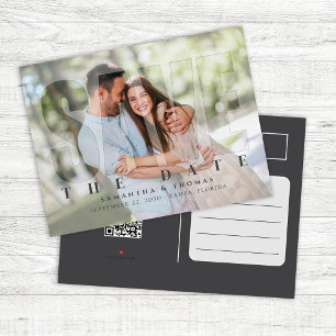 Carte Postale Faire-part Photo moderne Enregistrer la date Mariage personna