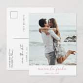 Carte Postale Faire-part Photo moderne Enregistrer la date PostCard (Devant / Derrière)