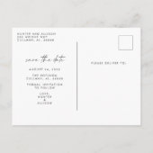 Carte Postale Faire-part Photo moderne Enregistrer la date PostCard (Dos)