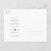 Carte Postale Faire-part Photo moderne simple et design Enregistrer la date (Dos)