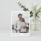 Carte Postale Faire-part Photo moderne simple et design Enregistrer la date (Debout devant)
