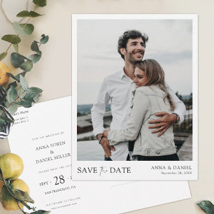 Carte Postale Faire-part Photo moderne simple et design Enregistrer la date