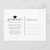 Carte Postale Faire-part Photo Moderne White Script Orange 2023 (Dos)