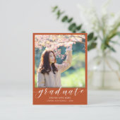 Carte Postale Faire-part Photo Moderne White Script Orange 2023 (Debout devant)