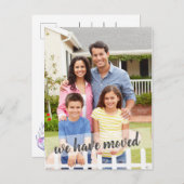 Carte Postale Faire-part Photo Nous Avons Déplacé La Brosse Script Overlay (Devant / Derrière)
