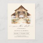 Carte Postale Faire-part Photo occidentale rustique moderne Sauvez la date (Devant)