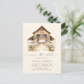 Carte Postale Faire-part Photo occidentale rustique moderne Sauvez la date (Debout devant)