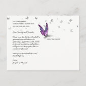 Carte Postale Faire-part Photo Papillon violet clair Enregistrer la date (Dos)
